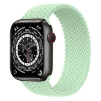 Apple Watch Series 7 45 мм, Space Black Titanium, плетеный монобраслет Фисташковый