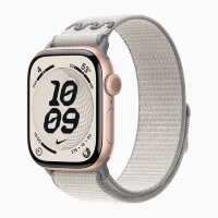 Apple Watch Series 11 42mm, Rose Gold Aluminum Case with Nike Sport Loop - Veiled Grey