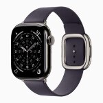 Apple Watch Series 11 42mm, Slate Titanium Case with Modern Buckle - Midnight Purple