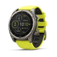 Умные часы Garmin Fenix 8  51mm, Solar, Sapphire, Titanium, Amp Yellow/Graphite Silicone Band