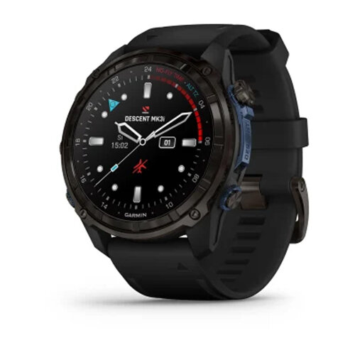 Умные часы Garmin Descent Mk3i 51mm, Carbon Gray DLC Titanium, Black Silicone Band