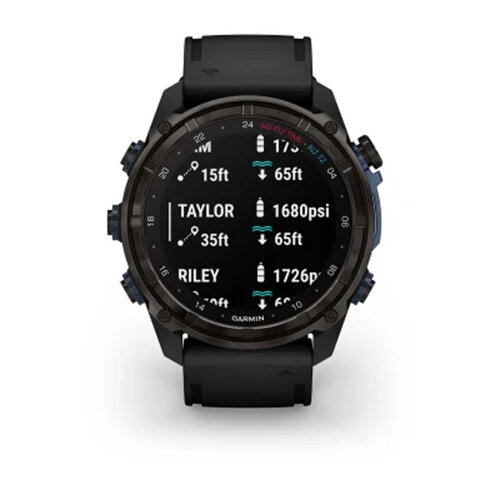 Умные часы Garmin Descent Mk3i 51mm, Carbon Gray DLC Titanium, Black Silicone Band
