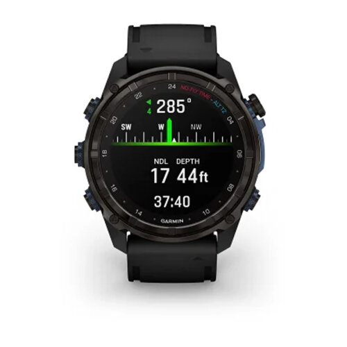 Умные часы Garmin Descent Mk3i 51mm, Carbon Gray DLC Titanium, Black Silicone Band
