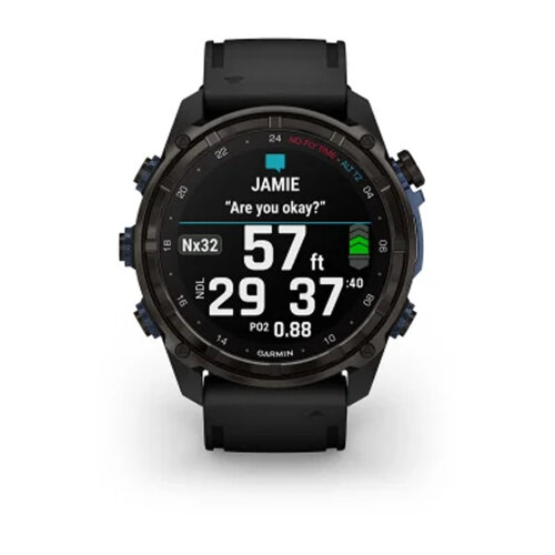 Умные часы Garmin Descent Mk3i 51mm, Carbon Gray DLC Titanium, Black Silicone Band