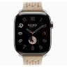 Apple Watch Hermes Series 11 46mm, ремешок из текстильного трикотажа бежевый
