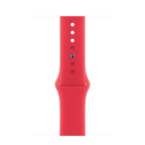 Apple Watch Series 9 41mm, Silver Aluminum Case with Sport Band - Red