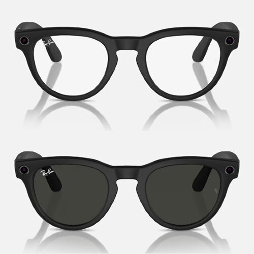 Ray-Ban Meta Headliner Transitions (линзы фотохром прозрачные в серые, матовая черная оправа)