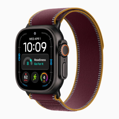 Apple Watch Ultra 4 49mm Black Titanium Case with Burgundy Trail Loop (S/M)