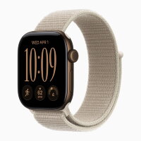 Apple Watch Series 12 46mm, Dark Bronze Aluminum Case with Sport Loop - Limestone