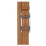 Apple Watch Hermes Series 10 42mm, двойной тонкий кожаный ремешок с пряжкой коричневого цвета