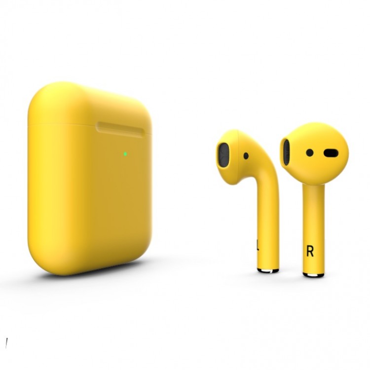 AirPods 2 жёлтые матовые с беспроводным футляром (2019)