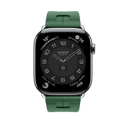 Ремешок Hermes для Apple Watch 46mm Kilim Single Tour - Зеленый (Vert Moyen)
