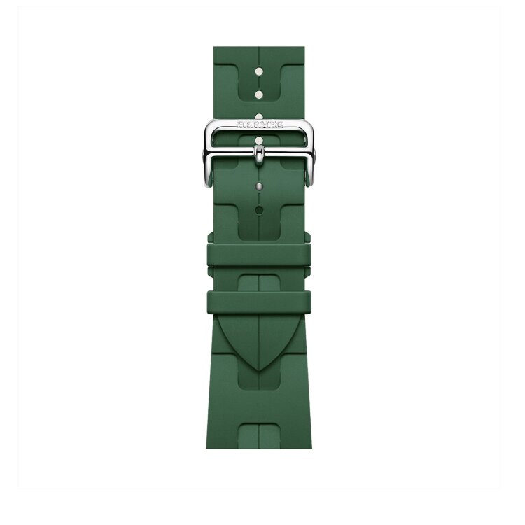 Ремешок Hermes для Apple Watch 46mm Kilim Single Tour - Зеленый (Vert Moyen)