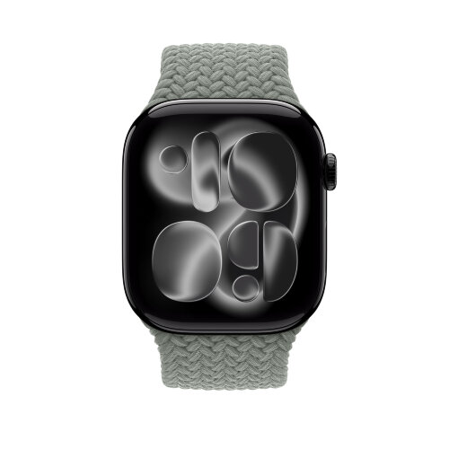 Монобраслет для Apple Watch 46mm Braided Solo Loop - Серо-зеленый (Green Gray)