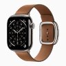 Apple Watch Series 11 42mm, Natural Titanium Case with Modern Buckle - Caramel