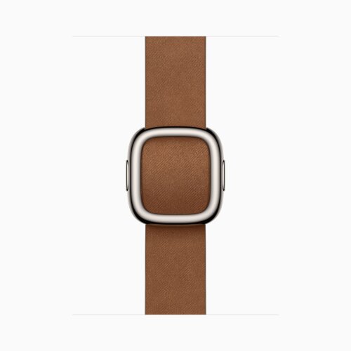 Apple Watch Series 11 42mm, Natural Titanium Case with Modern Buckle - Caramel