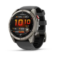 Умные часы Garmin Fenix 8  51mm,  AMOLED, Solar, Sapphire, Titanium, Graphite/Black Silicone Band