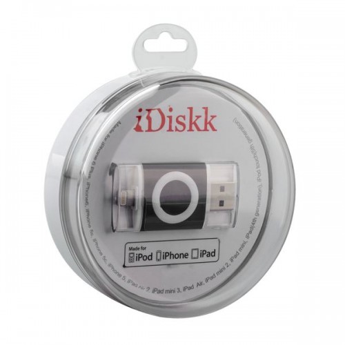 USB Флеш накопитель iDiskk 001 с разъёмом Lightning 32Gb HD Black