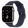Apple Watch Hermes Series 11 46mm, ремешок из текстильного трикотажа темно-синий