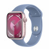 Apple Watch Series 9 45mm, Pink Aluminum Case with Sport Band - Winter Blue