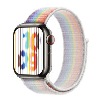 Apple Watch Series 9 45mm, Graphite Stainless Steel Case with Sport Loop - Pride Edition