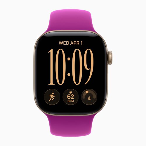 Apple Watch Series 12 46mm, Light Gold Aluminum Case with Sport Band - Magenta