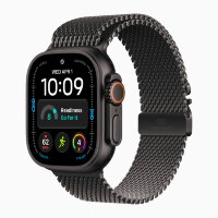 Apple Watch Ultra 4 49mm Black Titanium Case with Black Titanium Milanese Loop (Medium)