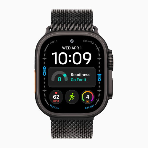 Apple Watch Ultra 4 49mm Black Titanium Case with Black Titanium Milanese Loop (Medium)