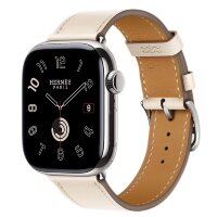 Apple Watch Hermes Series 10 42mm,  ремешок классический кожаный бежевого цвета