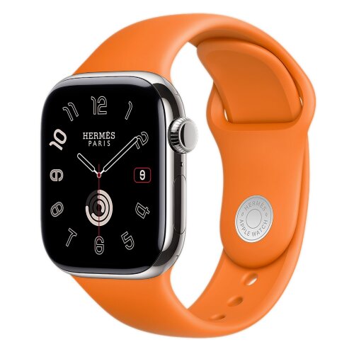 Apple Watch Hermes Series 10 42mm,  ремешок классический кожаный бежевого цвета