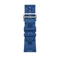 Ремешок Hermes для Apple Watch 46mm Kilim Single Tour - Светло-синий (Bleu de France)