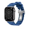 Ремешок Hermes для Apple Watch 46mm Kilim Single Tour - Светло-синий (Bleu de France)