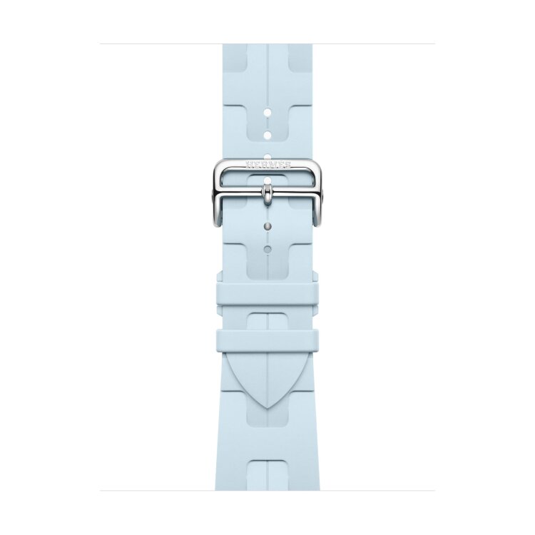 Ремешок Hermes для Apple Watch 46mm Kilim Single Tour - Светло-голубой (Blue Acier)
