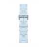 Ремешок Hermes для Apple Watch 46mm Kilim Single Tour - Светло-голубой (Blue Acier)