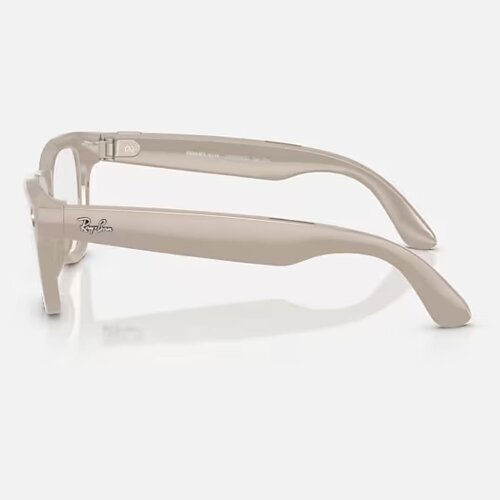 Ray-Ban Meta Skyler (Глянцевая бежевая оправа, линзы прозрачно-сапфировые)