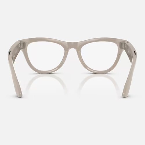 Ray-Ban Meta Skyler (Глянцевая бежевая оправа, линзы прозрачно-сапфировые)