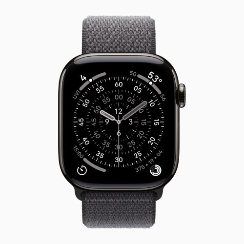 Apple Watch Series 11 42mm, Slate Titanium Case with Sport Loop - Dark Gray