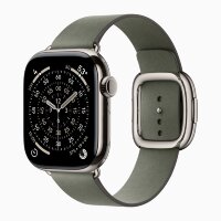 Apple Watch Series 11 42mm, Natural Titanium Case with Modern Buckle - Sage Gray