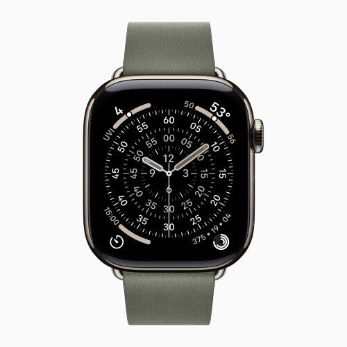 Apple Watch Series 11 42mm, Natural Titanium Case with Modern Buckle - Sage Gray