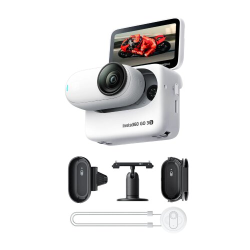 Мини экшн-камера Insta360 GO 3S White 64GB Motorcycle POV Bundle