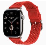 Apple Watch Hermes Series 11 46mm, ремешок из текстильного трикотажа красный