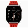 Apple Watch Hermes Series 11 46mm, ремешок из текстильного трикотажа красный