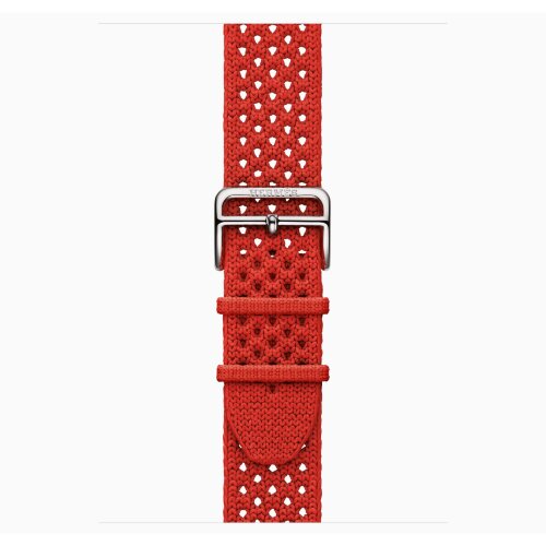 Apple Watch Hermes Series 11 46mm, ремешок из текстильного трикотажа красный
