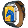 Apple Watch Hermes Series 12 42mm, двойной тонкий темно-зеленый кожаный ремешок