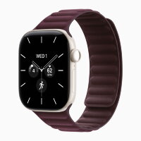 Apple Watch Series 12 46mm, Pearl White Ceramic Case with Magnetic Link - Burgundy