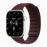 Apple Watch Series 12 46mm, Pearl White Ceramic Case with Magnetic Link - Burgundy