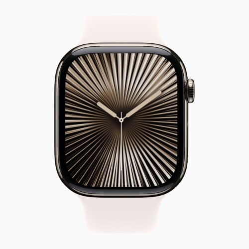 Apple Watch Series 10 46mm, Natural Titanium Case with Sport Band - Light Blush