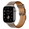 Apple Watch Hermes Series 10 42mm,  ремешок классический кожаный светло-коричневого цвета