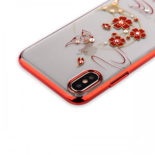 Пластиковая чехол-накладка KINGXBAR для iPhone X - красный (Рифмы)