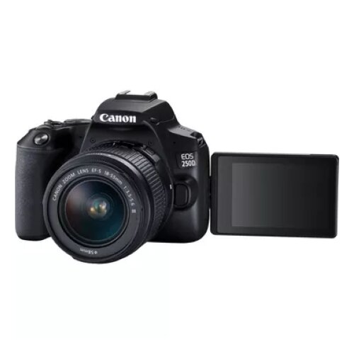 Canon EOS 250D, Black + EF-S 18-55mm f/3.5-5.6 III+ EF 75-300mm f/4-5.6 III Lens Kit